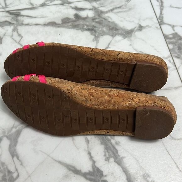 Kate Spade Cork and Hot Pink Flats Size 8.5 M - Picture 8 of 9